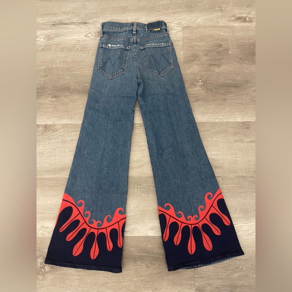 MOTHER x La Doublej The Tomcat Roller Printed Flare Jeans - Picture 5 of 9